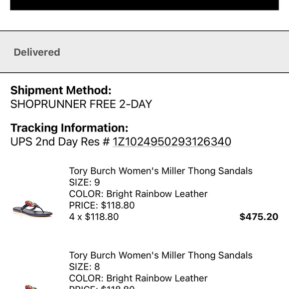 NIB TORY BURCH Miller Rainbow Leather Sandals - Picture 11 of 12